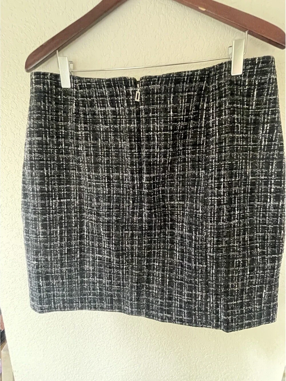 Karl Lagerfeld Paris Women's Black Tweed Mini Skirt With Embellished Buttons